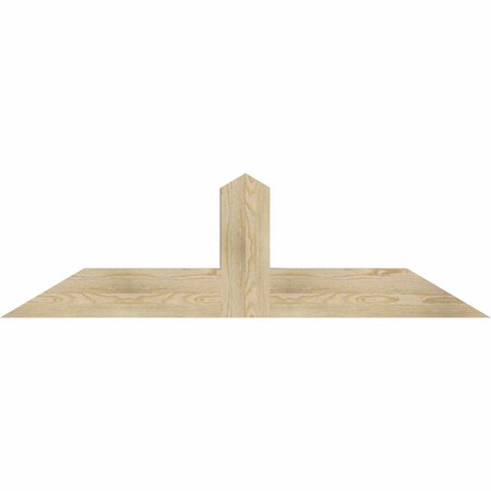 Ekena Millwork Portland Rough Sawn Timber Gable Bracket, Douglas Fir, 60"W x 17"H x 4"D x 6"F, 7/12 Pitch GBW060X17X0406POR00RDF